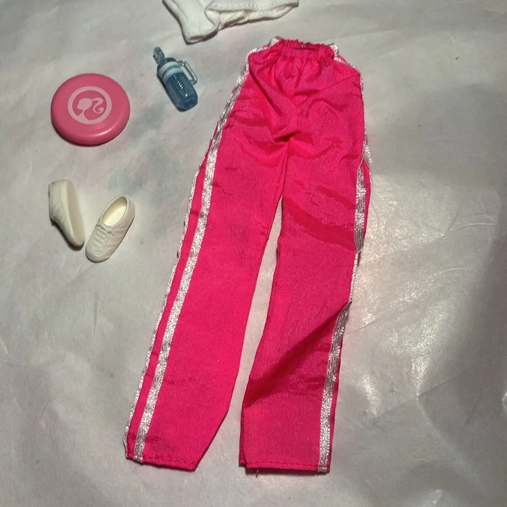 Barbie Track Pants with White Top and Tennis shoes Water bottle and Frisbee - Picture 3 of 3